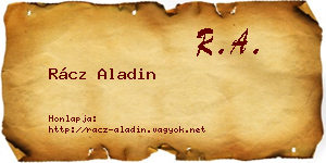 Rácz Aladin névjegykártya